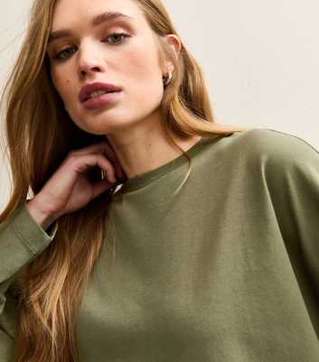 Dark Khaki  Heavyweight Cotton Long Sleeve T-Shirt