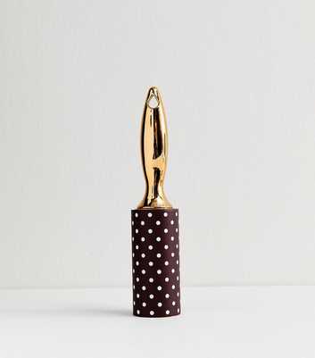 Brown Polka Dot Lint Roller