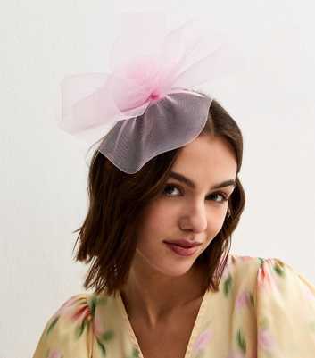 Pink Mesh Flower Fascinator