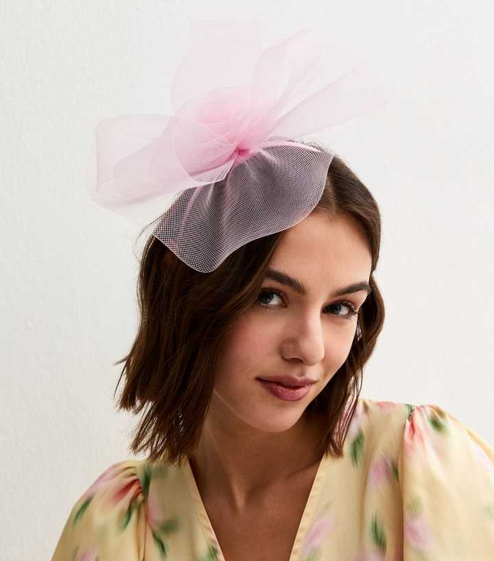 Pink Mesh Flower Fascinator