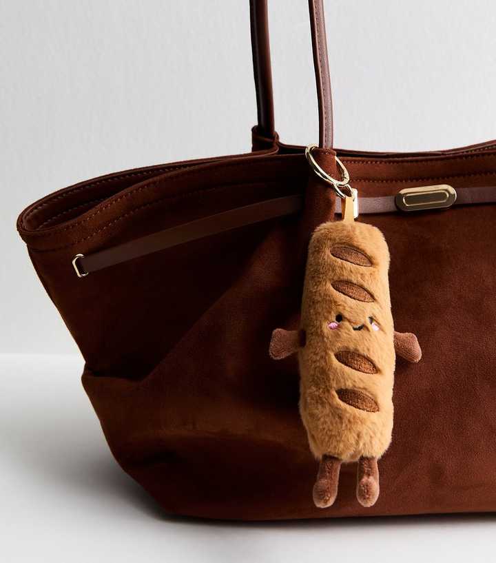 Brown Sausage Roll Plush Bag Charm
