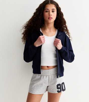 Girls Dark Grey 90 Logo Jersey Shorts