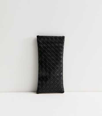 Black Weave Effect Slip Sunglasses Case