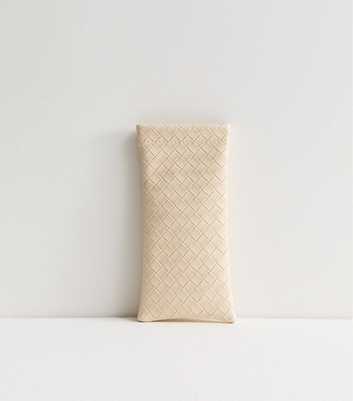 Cream Weave Effect Slip Sunglasses Case