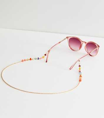 Gold Tone Beaded Stone Sunglass Chain