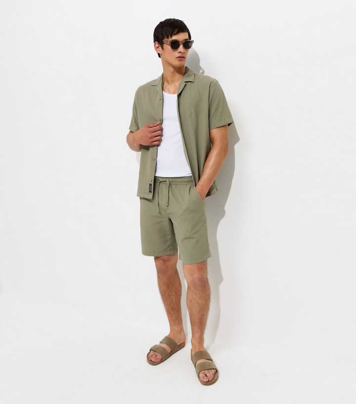 Jack & Jones Light Khaki Organic Cotton Waffle Shorts