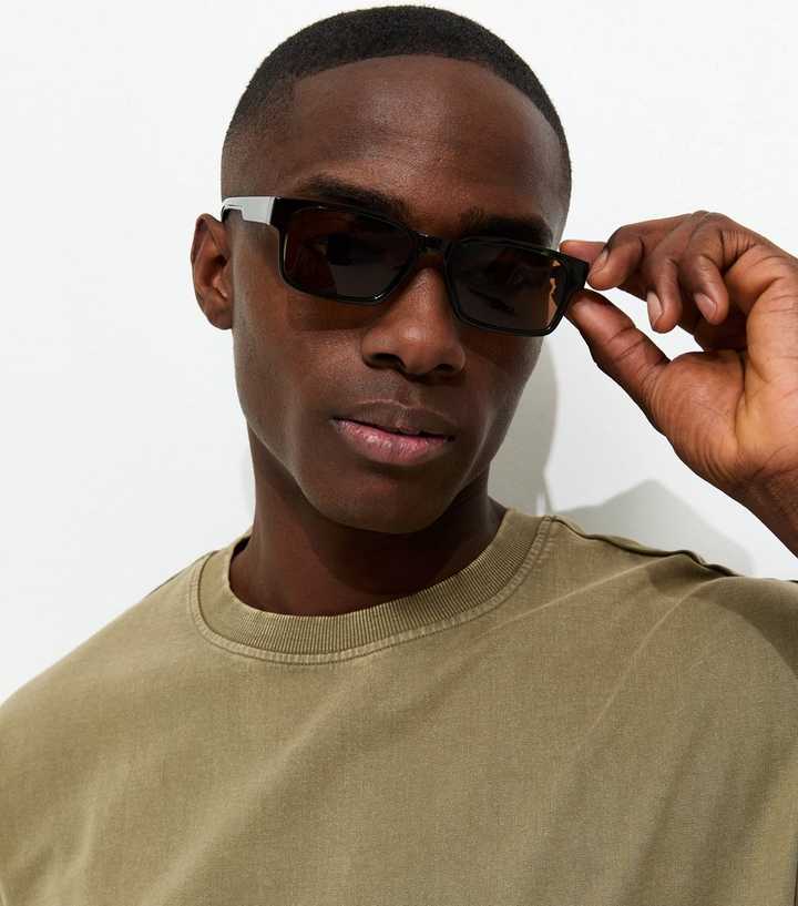 Dark Green Rectangular Sunglasses