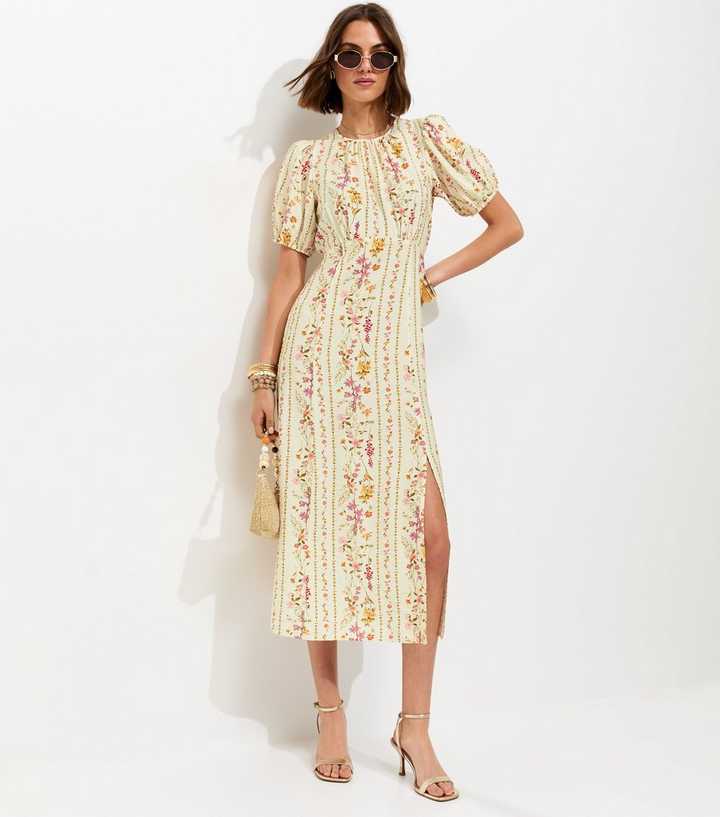 Cream Ditsy Carol Midi