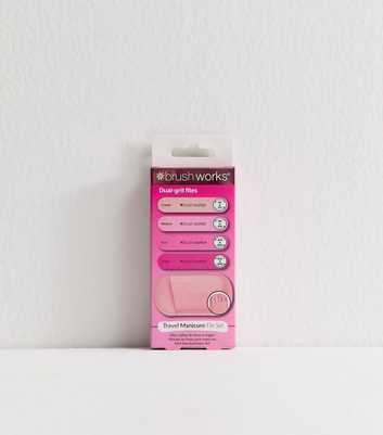 Brushworks Pack of 4 Pink Travel Nail Files