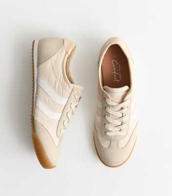 Off White Woven Side Stripe Gum Sole Trainers