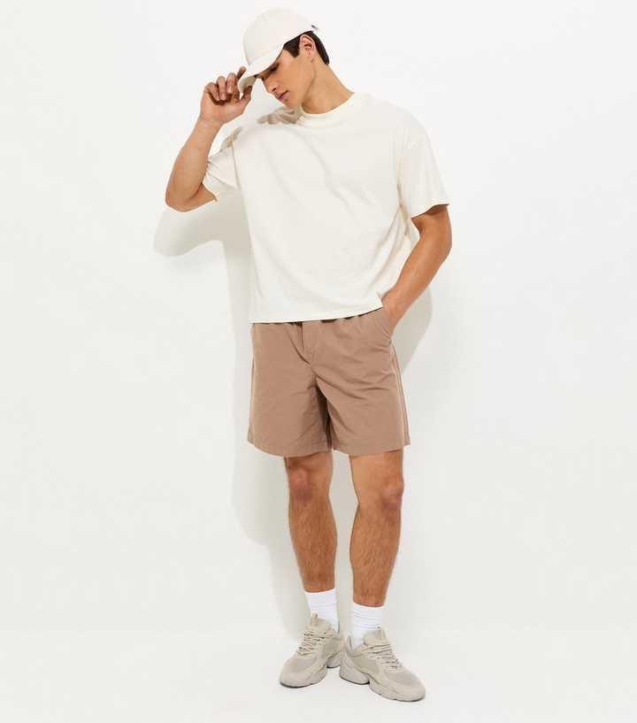 Brown Relaxed Pull On Shorts