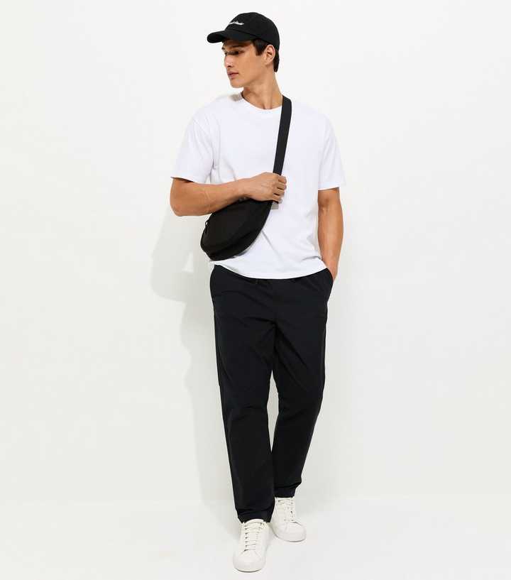 Black Regular Pull On Trousers