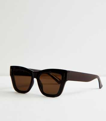 Brown Chunky D Frame Sunglasses