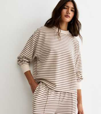 Brown Premium Stripe Relaxed Sweatshirt