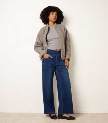 Blue Vanilla Dark Blue Denim Effect Stretch Trousers