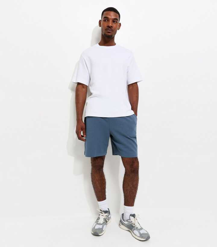 Dark Blue Regular Textured Pull On Shorts