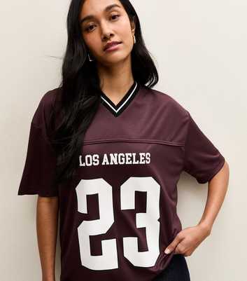 Dark Burgundy LA Logo Football Top