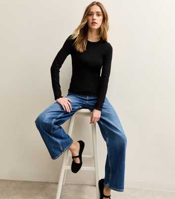 Black Ribbed Long Sleeve Babylock T-Shirt