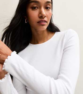 White Ribbed Long Sleeve Babylock T-Shirt