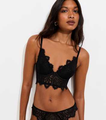 Black Corset Lace Festival Bra
