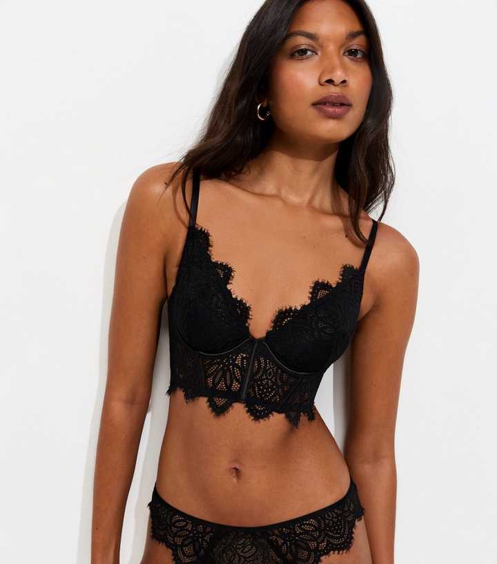 Black Corset Lace Festival Bra
