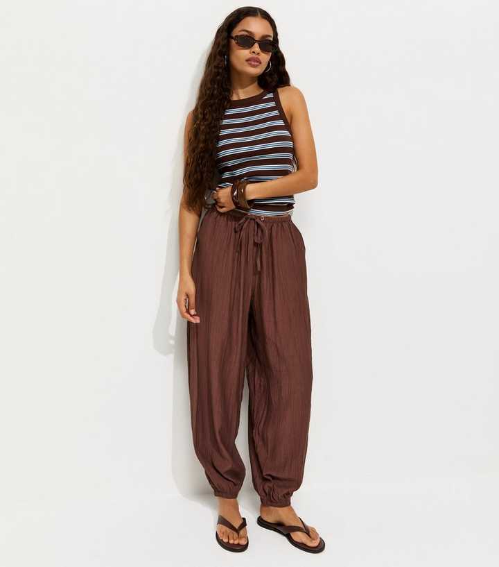 Petite Mink Pleated Wide Leg Cuffed Trousers