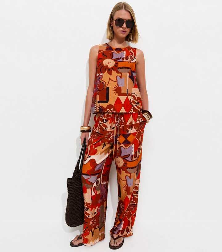Multicoloured Printed Goya Wide Leg Trousers