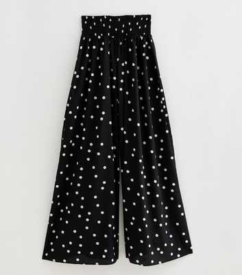 Tall Black Crepe Polka Dot Palazzo