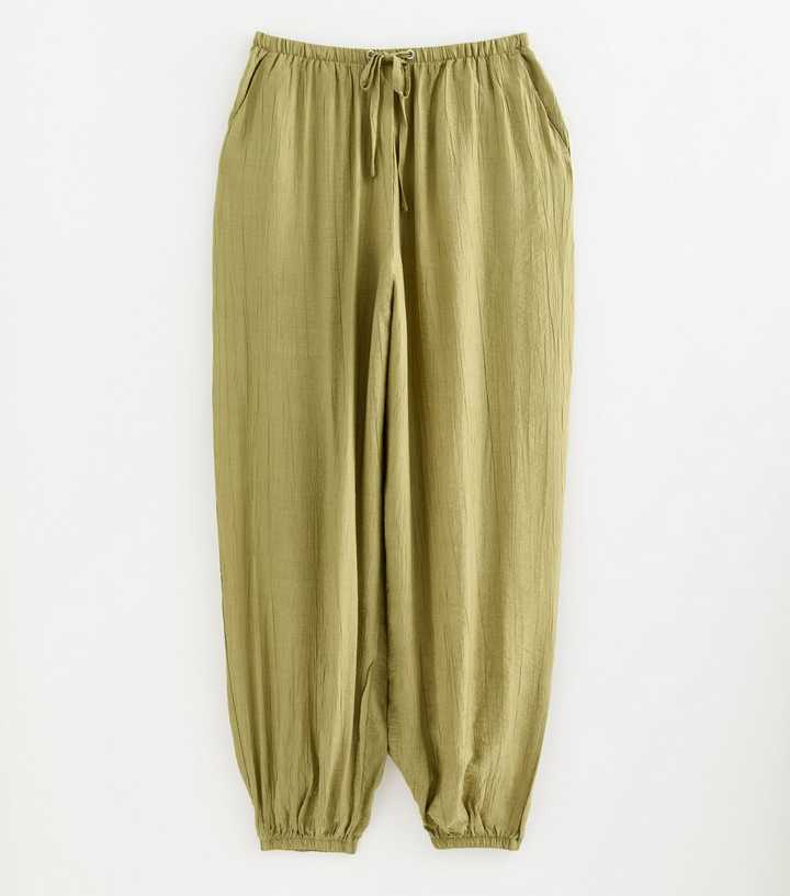 Tall Light Khaki Drawstring Cuffed Trousers