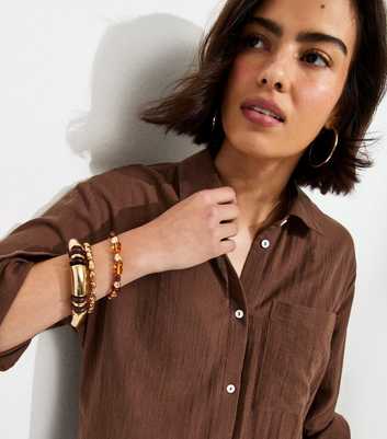 Dark Brown Cotton Oversized Shirt