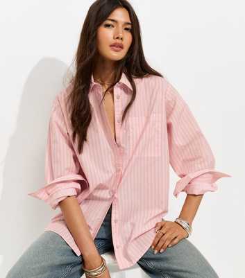 Pink Cotton Stripe Poplin Shirt