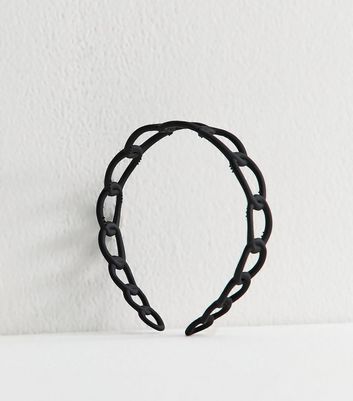 Black Matte Plastic Oval Loop Headband