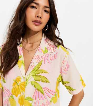Cream Cotton Palm Resort Shirt