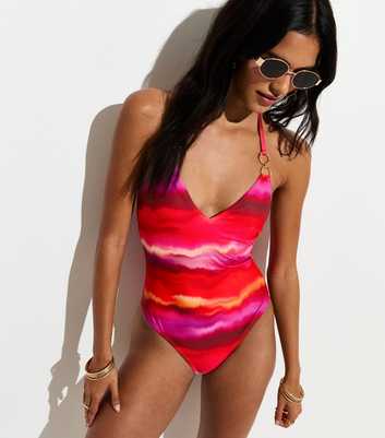 Pink Ombre Halter Swimsuit