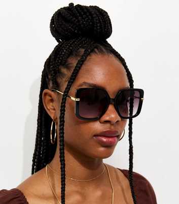 Black Oversized Square Frame Sunglasses