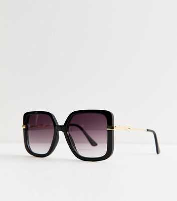 Black Tortoiseshell Oversized Square Frame Sunglasses