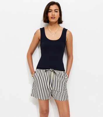 Navy Striped Seersucker Shorts