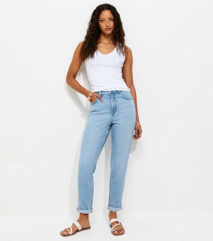 Blue High Waisted Tori Mom Jeans