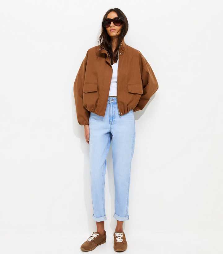 Bright Blue High Waisted Tori Mom Jeans