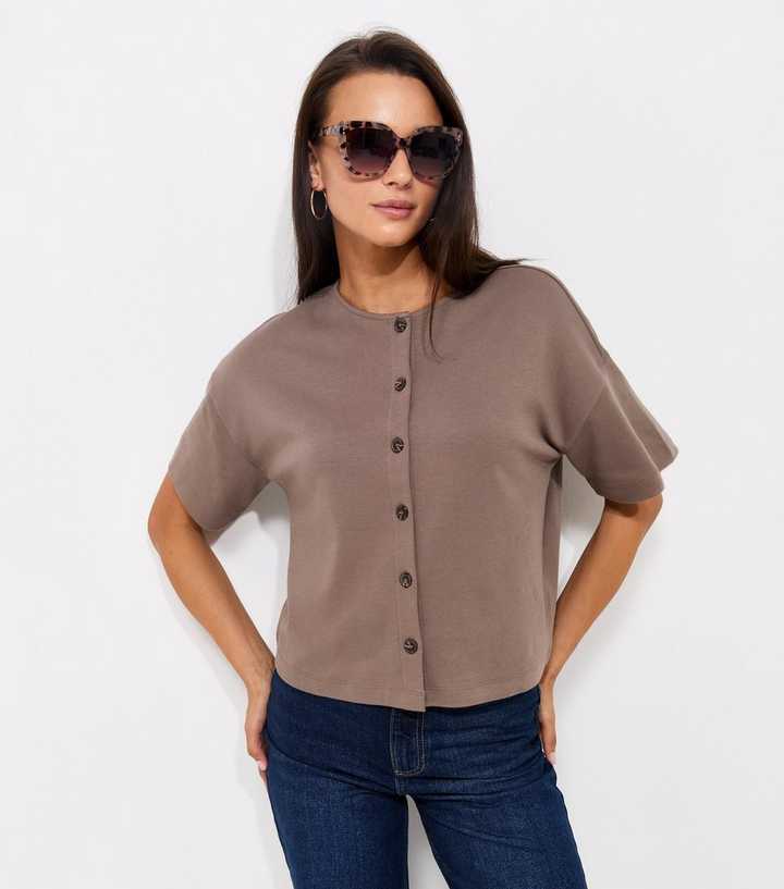 Premium Mink Heavyweight Cotton Button Through T-Shirt