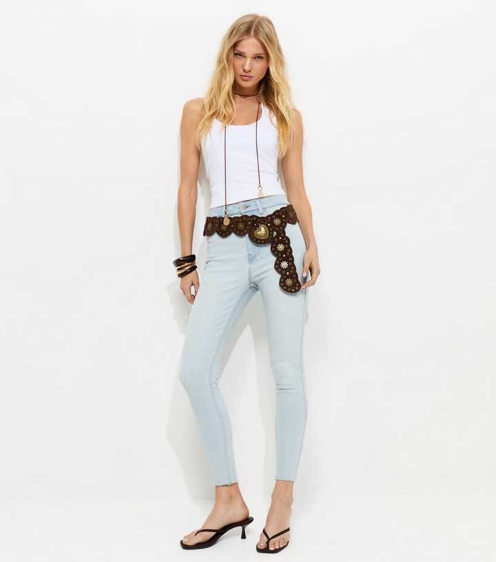 Light Blue Hallie Disco Skinny Jeans