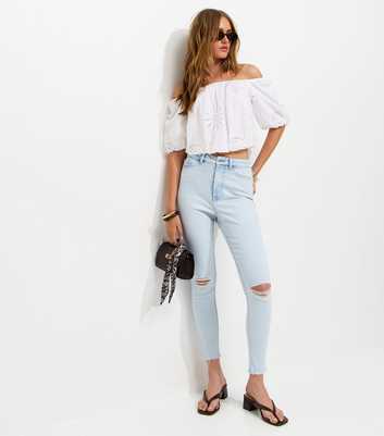 Light Blue Hallie Ripped Skinny Jeans