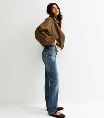 Blue Ripped Ruby Straight Leg Jeans