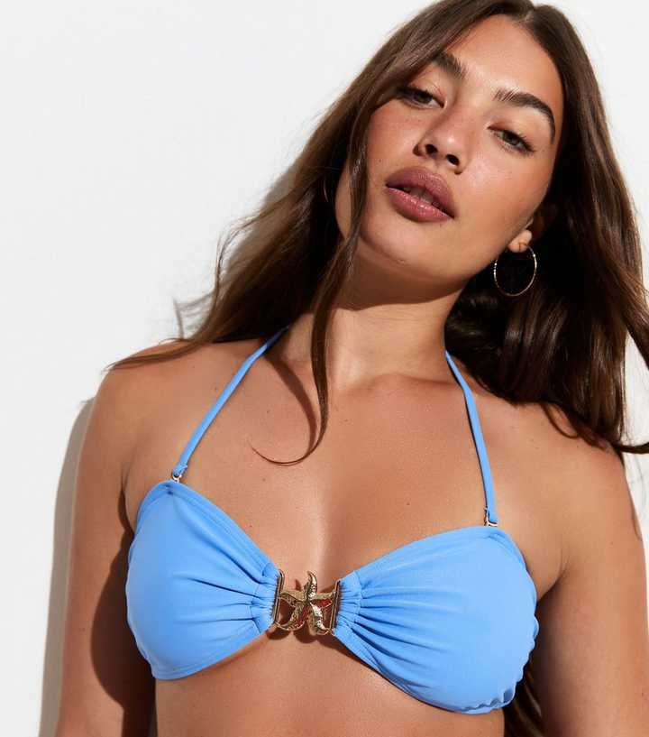 Light Blue Starfish Bandeau Bikini Top
