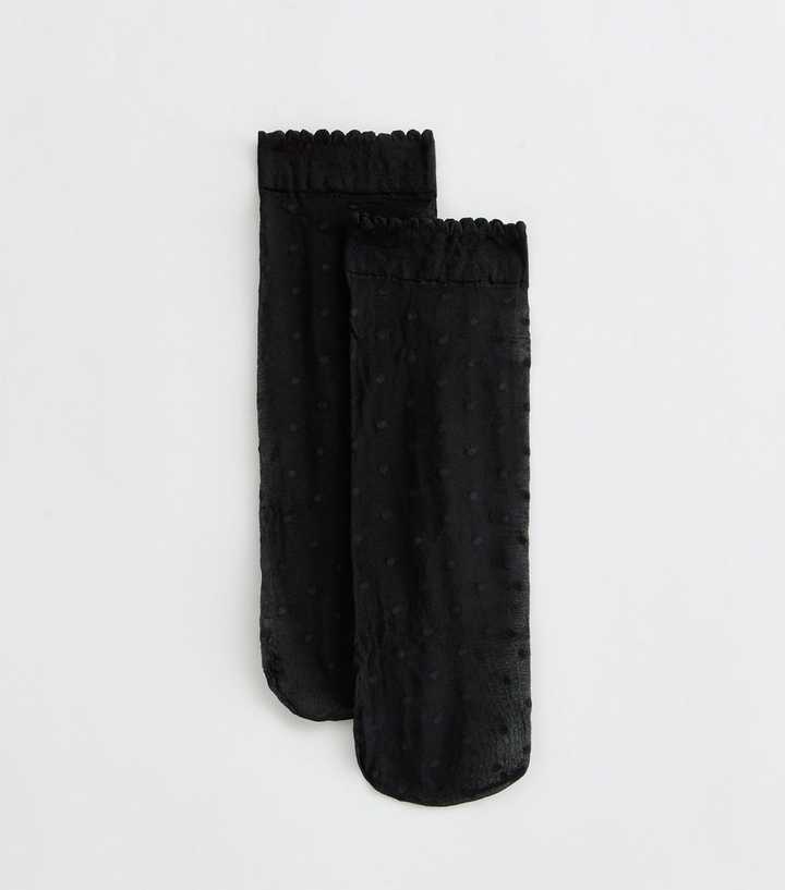 Black Polka Dot Sheer Socks