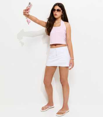 Girls White Jersey Skort
