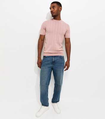 Pink Regular Short Sleeve Pointelle Top