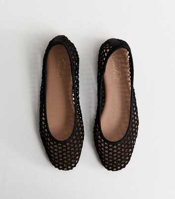 Black Mesh Ballet Pumps
