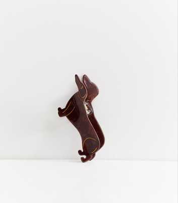 Brown Sausage Dog Hair Claw Clip