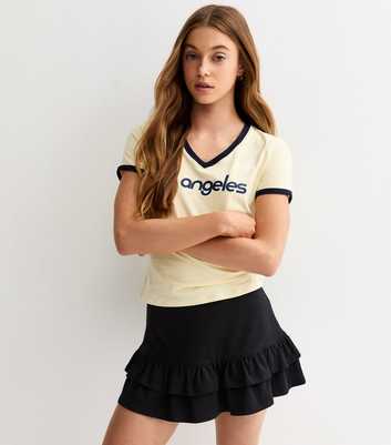 Girls Black Tiered Rara Skort